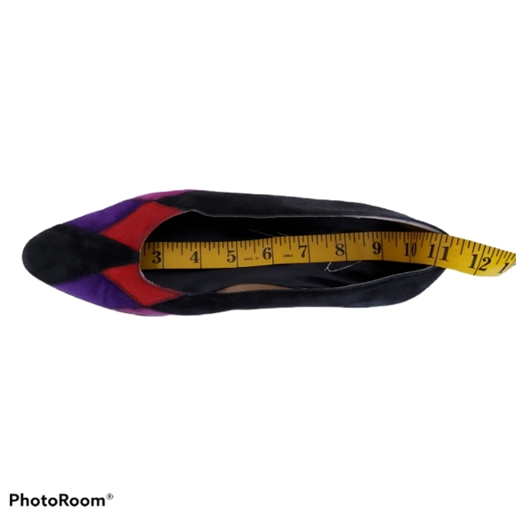 Vintage 80's Suede Colour Block Shoes - Picture 3 of 5